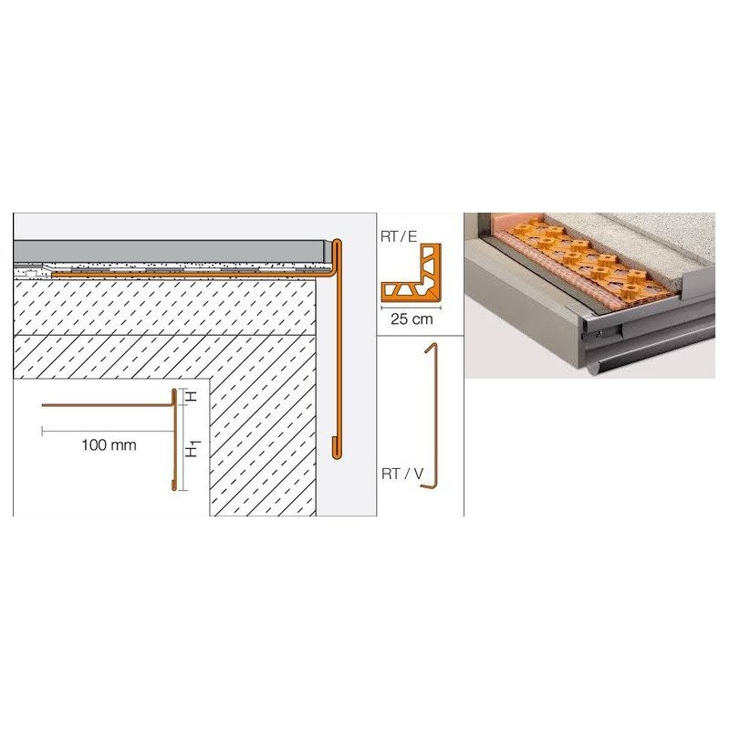 BARA RT 12/65 PERFIL ALUMINIO BLANCO TRAMO 2,5 ml1
